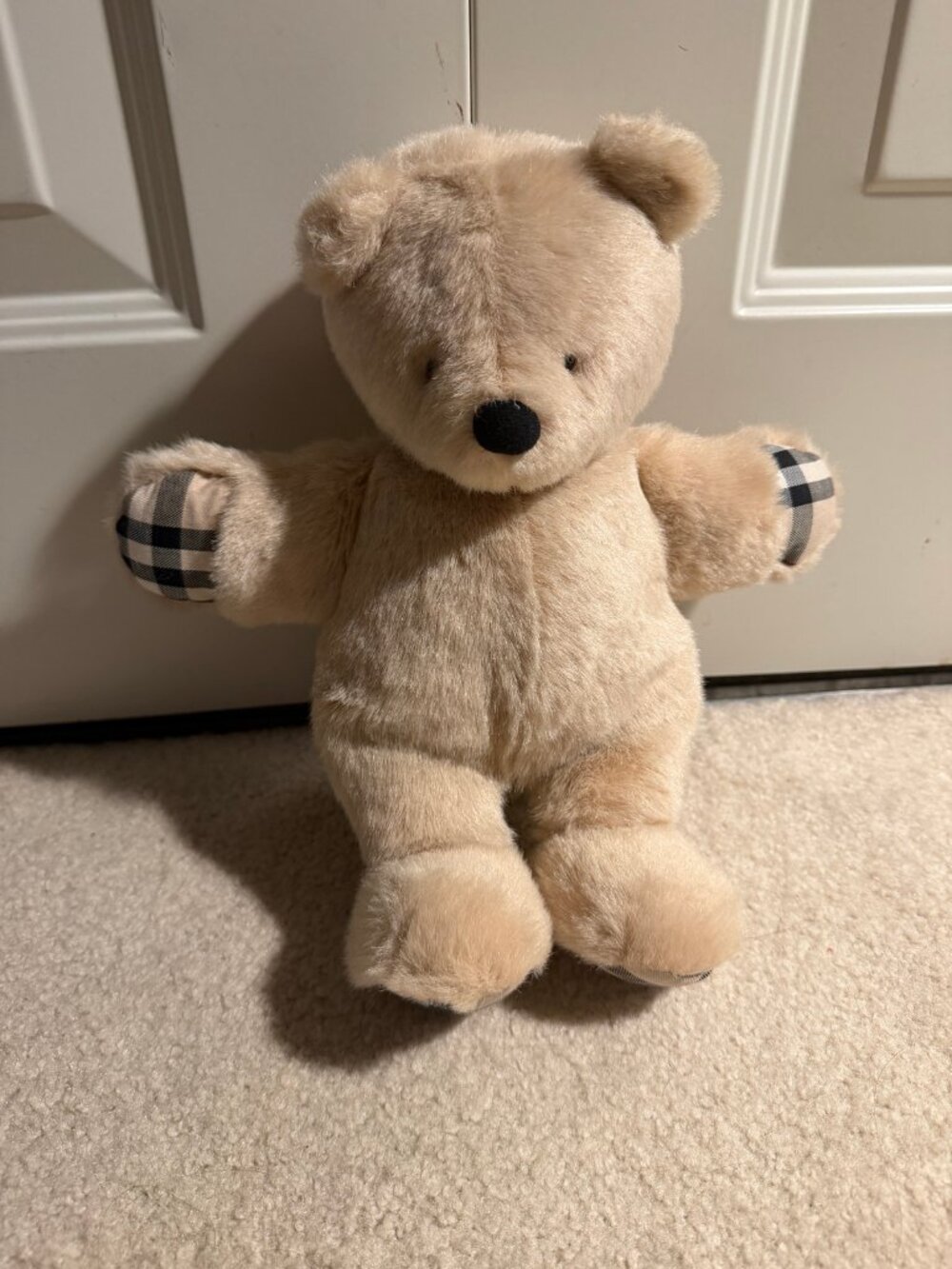 Burberry Teddy Bear Plush Cream Nova Check Paws With Tag Good Condition